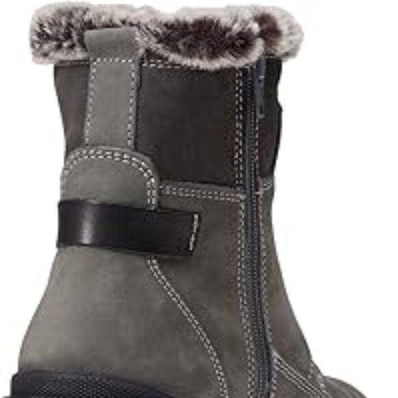 NEW ERIC MICHAEL Suede Waterproof Phyllis Heel Booties Dark Grey for women 364mn - Picture 6 of 8